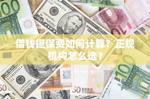 武汉借钱担保费如何计算？正规机构怎么选？
