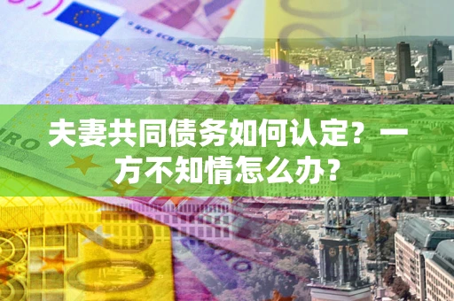 武汉夫妻共同债务如何认定？一方不知情怎么办？