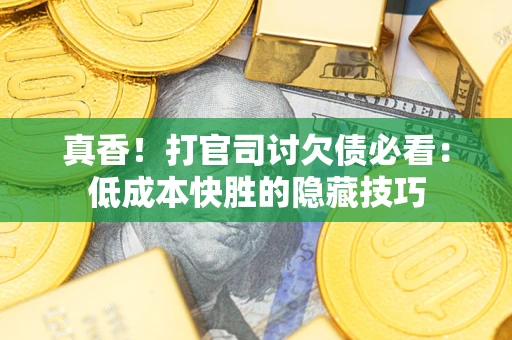 武汉真香！打官司讨欠债必看：低成本快胜的隐藏技巧