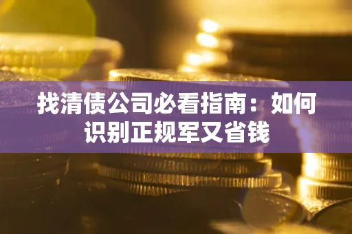 武汉找清债公司必看指南：如何识别正规军又省钱